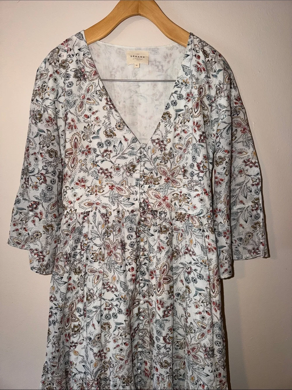 Sezane Bonnie Botanic Garden Floral Maxi Dress Size XS - Picture 3 of 7